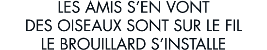 les amis s en vont des oiseaux sont sur le fil le brouillard s installe 