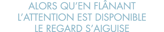 alors qu en fl nant l attention est disponible le regard s aiguise