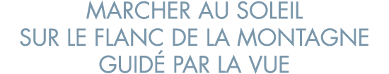 marcher au soleil sur le flanc de la montagne guid  par la vue