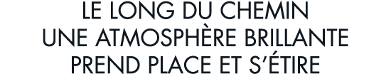 le long du chemin une atmosph re brillante prend place et s  tire