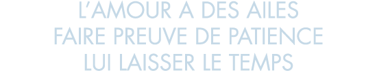 l amour a des ailes faire preuve de patience lui laisser le temps
