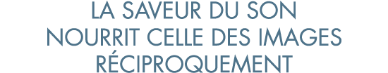 la saveur du son nourrit celle des images r ciproquement
