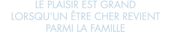 le plaisir est grand lorsqu un  tre cher revient parmi la famille