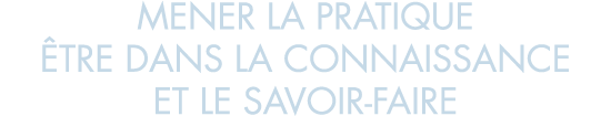 mener la pratique  tre dans la connaissance et le savoir-faire