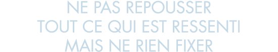 ne pas repousser tout ce qui est ressenti mais ne rien fixer