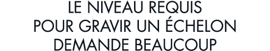 le niveau requis pour gravir un  chelon demande beaucoup