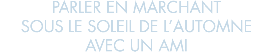 parler en marchant sous le soleil de l automne avec un ami