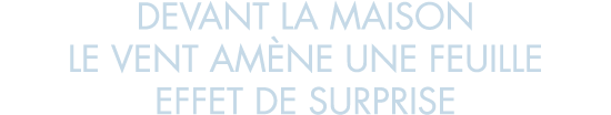 devant la maison le vent am ne une feuille effet de surprise