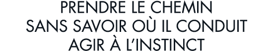 prendre le chemin sans savoir o  il conduit agir   l instinct