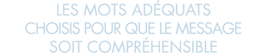 les mots ad quats choisis pour que le message soit compr hensible