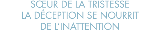 s ur de la tristesse la d ception se nourrit de l inattention