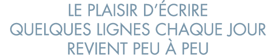 le plaisir d  crire quelques lignes chaque jour revient peu   peu