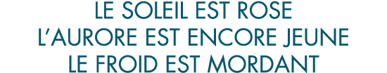 le soleil est rose l aurore est encore jeune le froid est mordant