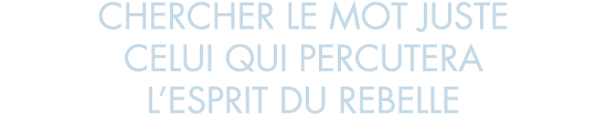 chercher le mot juste celui qui percutera l esprit du rebelle