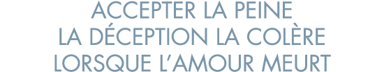 accepter la peine la d ception la col re lorsque l amour meurt
