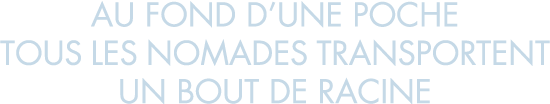 au fond d une poche tous les nomades transportent un bout de racine