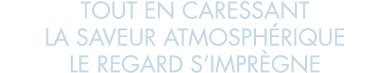 tout en caressant la saveur atmosph rique le regard s impr gne