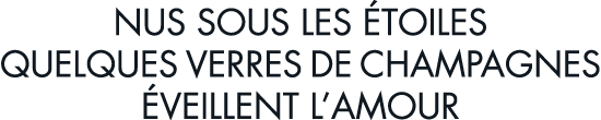 nus sous les  toiles quelques verres de champagnes  veillent l amour