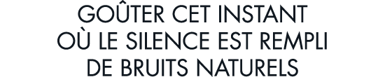 go ter cet instant o  le silence est rempli de bruits naturels
