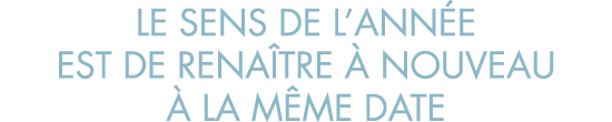 le sens de l ann e est de rena tre   nouveau   la m me date