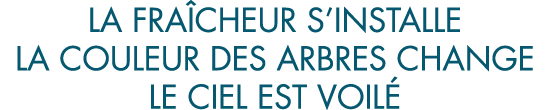 la fra cheur s installe la couleur des arbres change le ciel est voil 
