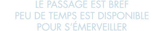 le passage est bref peu de temps est disponible pour s  merveiller