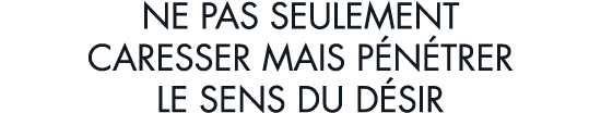 ne pas seulement caresser mais p n trer le sens du d sir