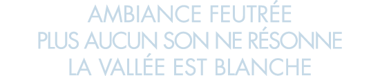 ambiance feutr e plus aucun son ne r sonne la vall e est blanche