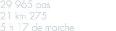 29 965 pas 21 km 275 5 h 17 de marche