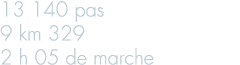 13 140 pas 9 km 329 2 h 05 de marche